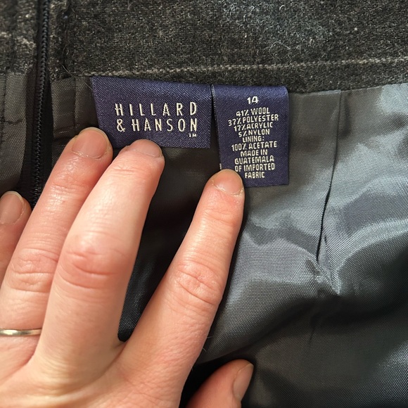 Hillard & Hanson Charcoal Pinstripe Pencil Skirt - Picture 5 of 5